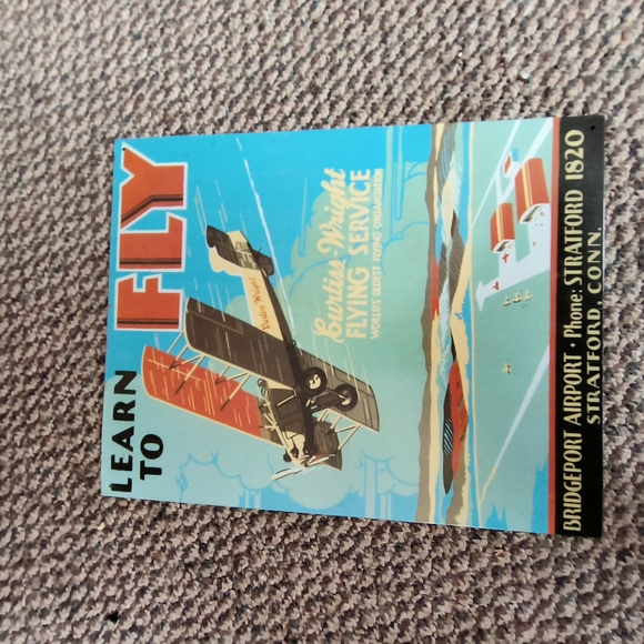 Vintage Aviation Metal Poster 16 X 12 1/2 - Picture 2 of 3